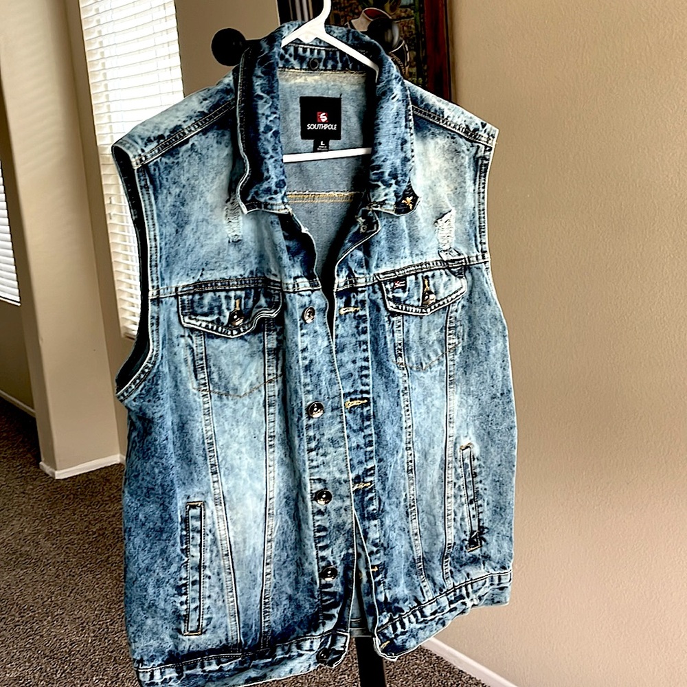 South Pole Sleeveless Jean Jacket. Used